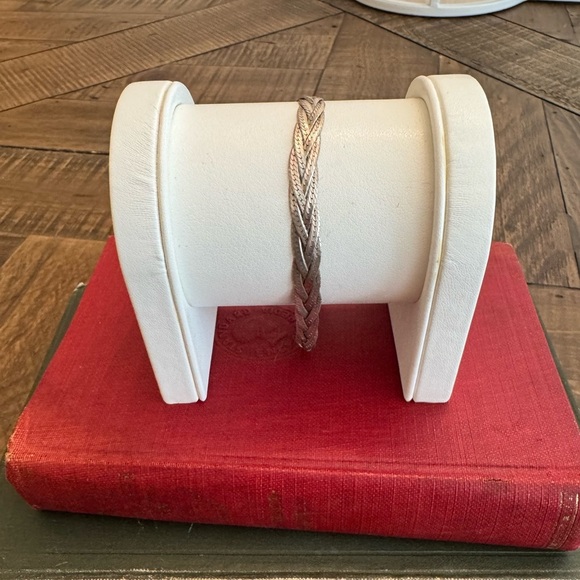 Vintage 925 Sterling Silver Made in Italy Herringbone Braided Bracelet - Picture 1 of 10